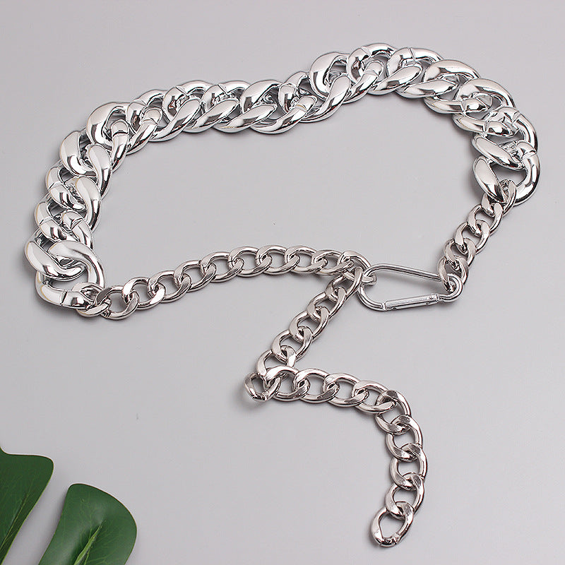 Silver Punk Chain Waist Belt