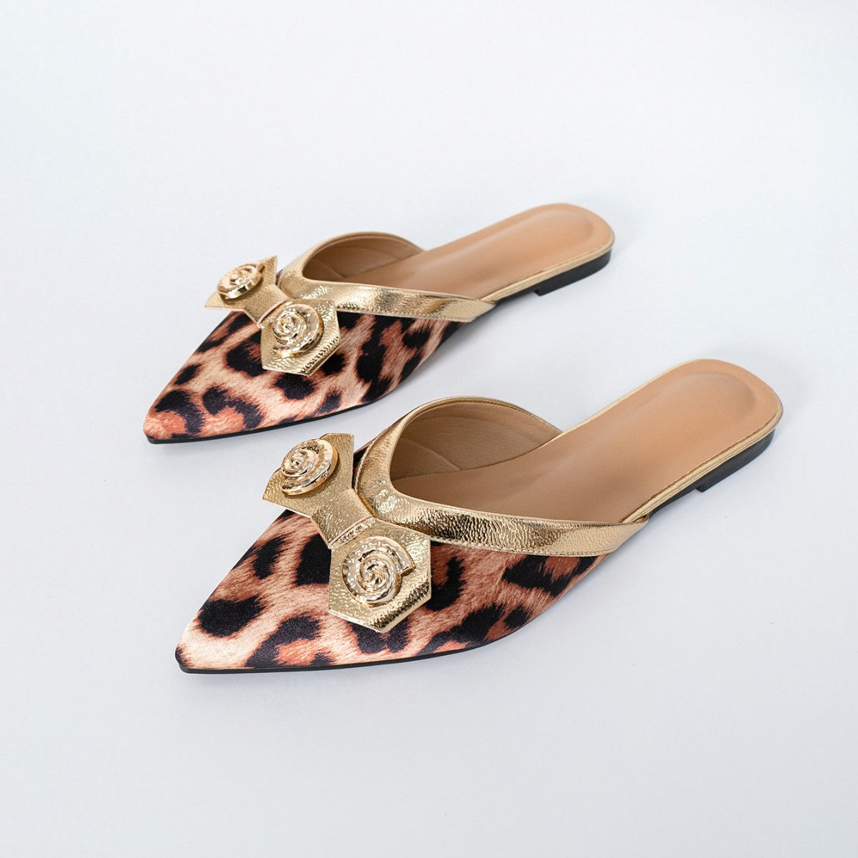 Top Bow Pointed-Toe Slippers
