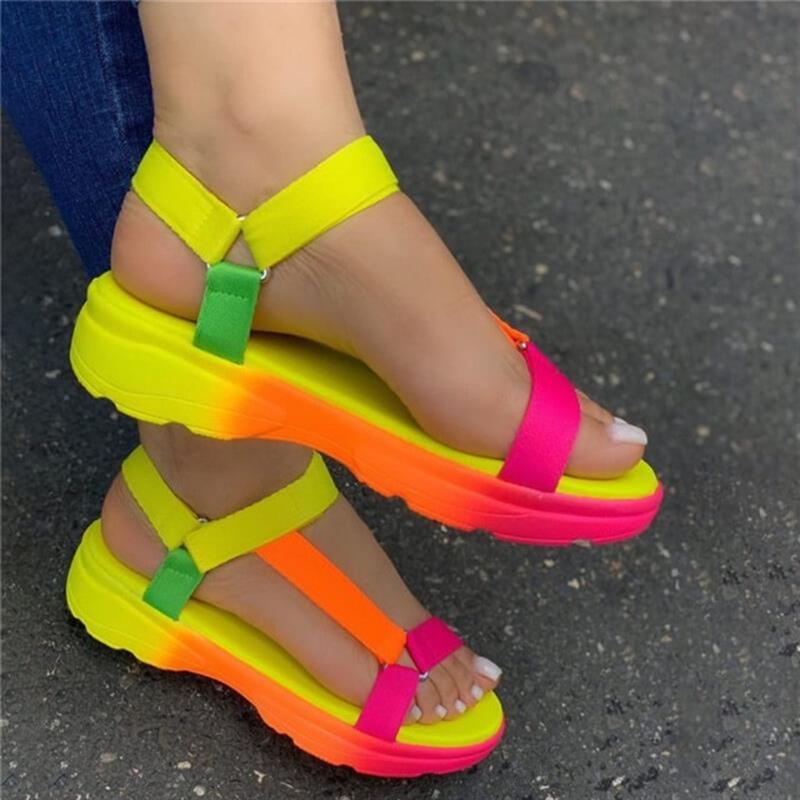 Velcro Strap Flat Sandals