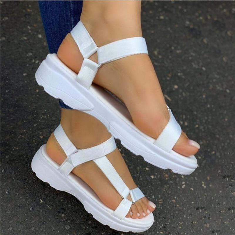 Velcro Strap Flat Sandals