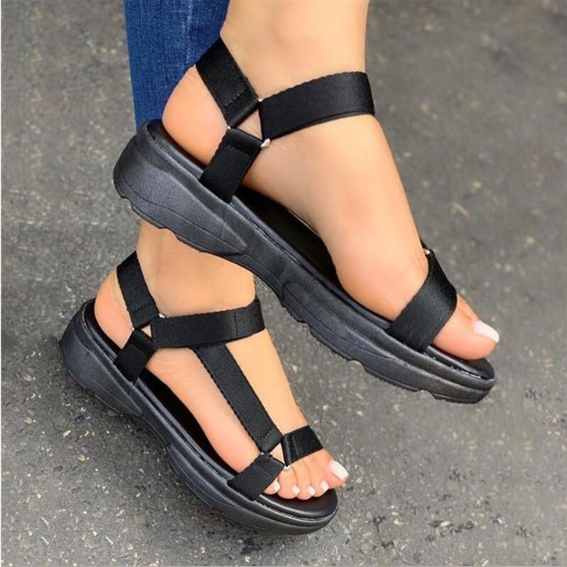 Velcro Strap Flat Sandals
