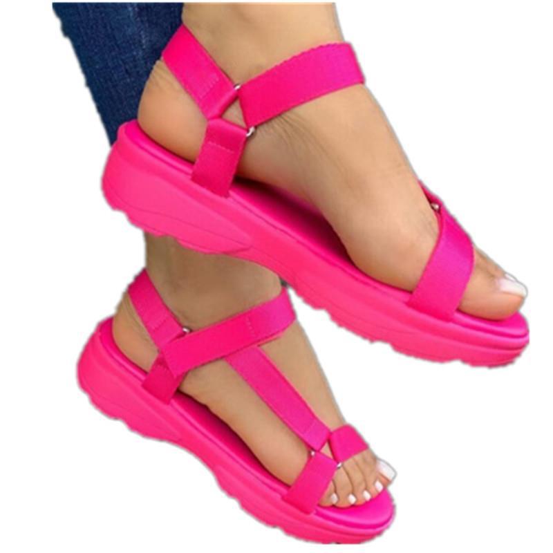 Velcro Strap Flat Sandals
