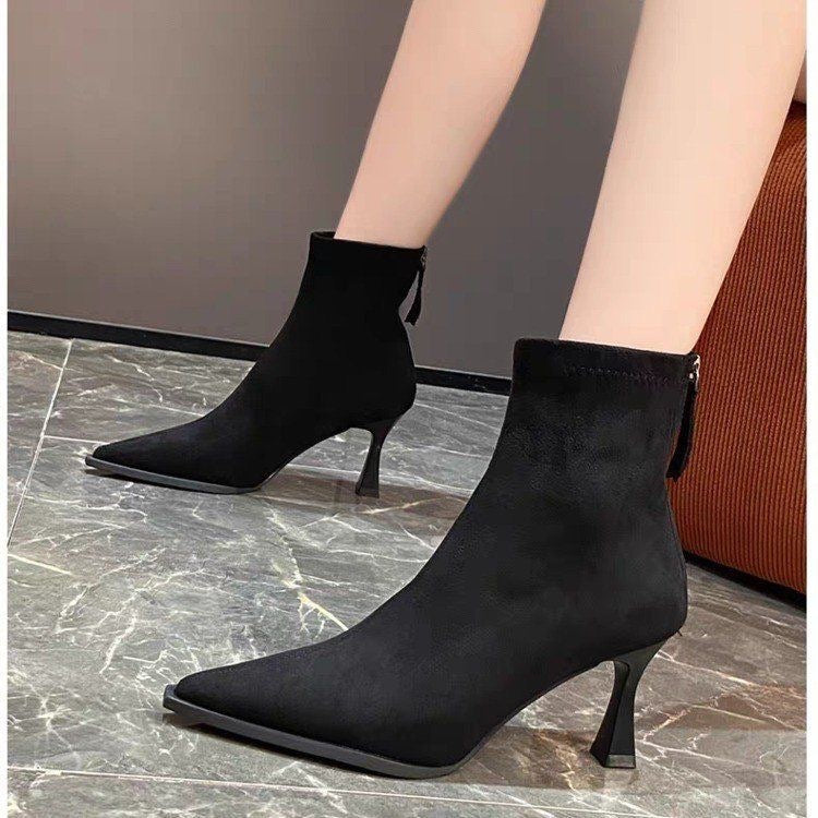 Wild Intentions | Pointed-Toe Kitten Heel Ankle Boots