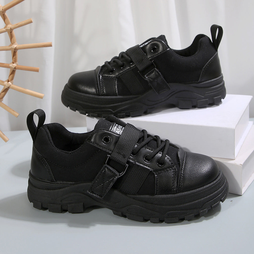 Lace-up Canvas Breathable Thick-soled Round-toe Casual Sneakers