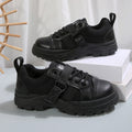 Lace-up Canvas Breathable Thick-soled Round-toe Casual Sneakers