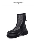Hollow Breathable Mesh Platform Chunky Boots