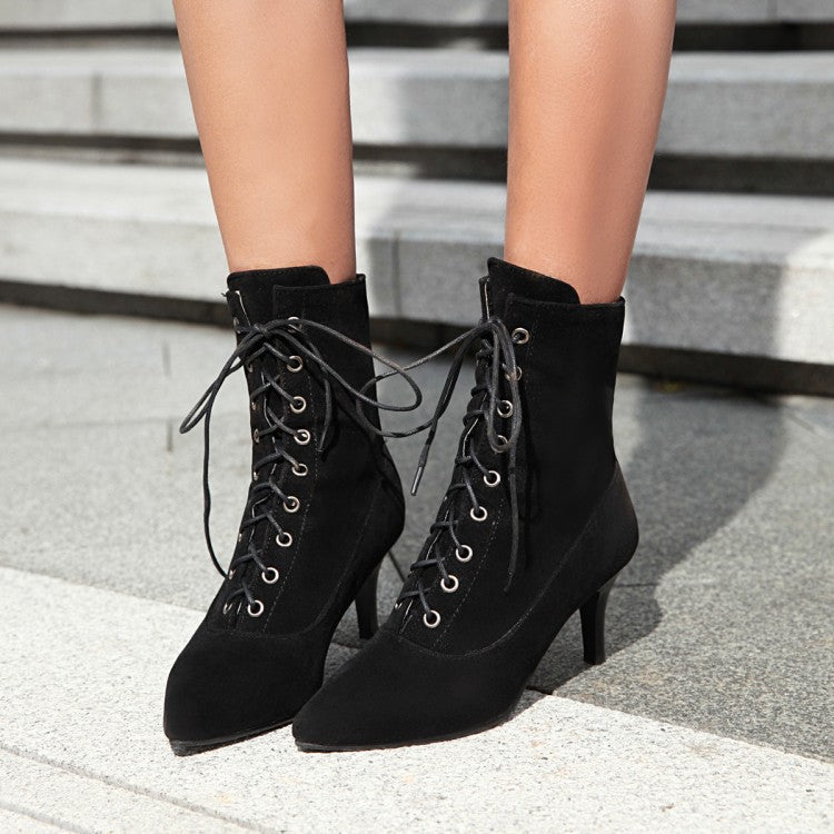 Pointed-Toe Stiletto Ankle Boots