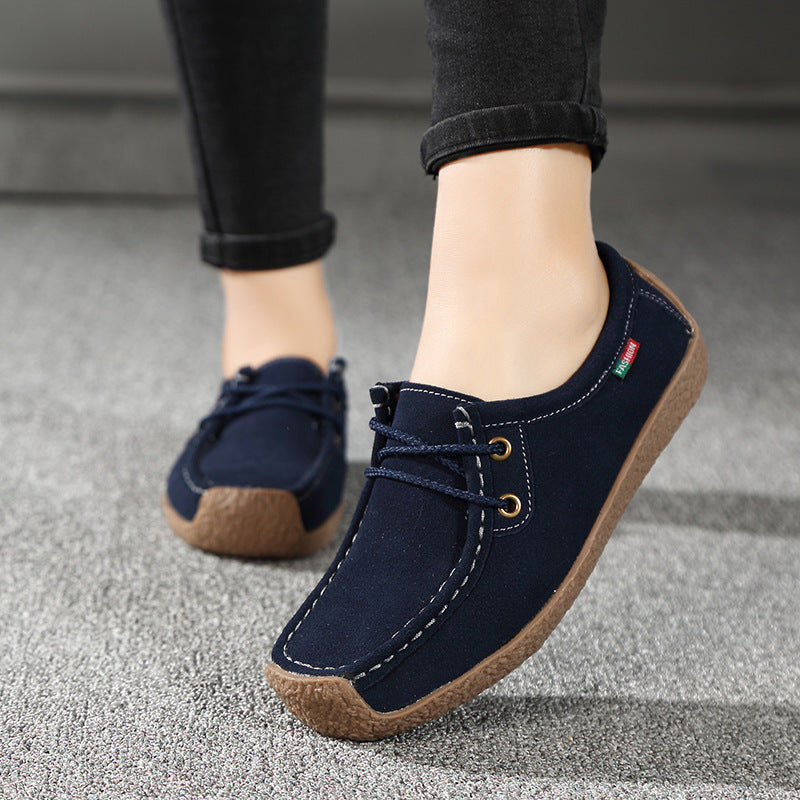 Frosted Lace-up Flat Sneakers