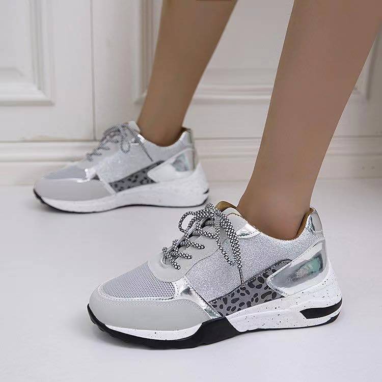Lace Up Wedge Walking Sneakers