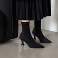Suede Pointed Stiletto Heel Ankle Boots