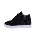 Side Zipper Canvas Wedge Walking Sneakers