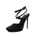 Rivet Closed-Toe Stiletto-Heels