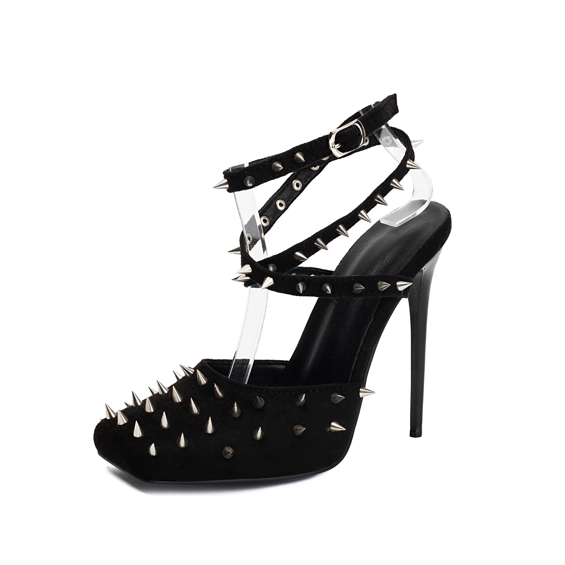 Rivet Closed-Toe Stiletto-Heels