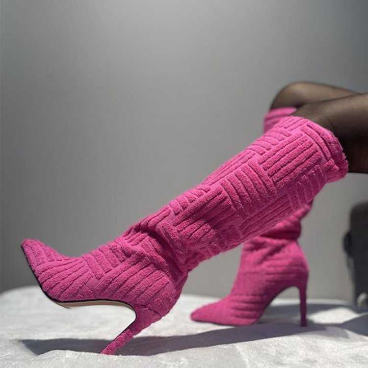 Pointed Toe Thermal Towel Boots