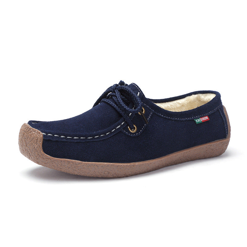 Frosted Lace-up Flat Sneakers