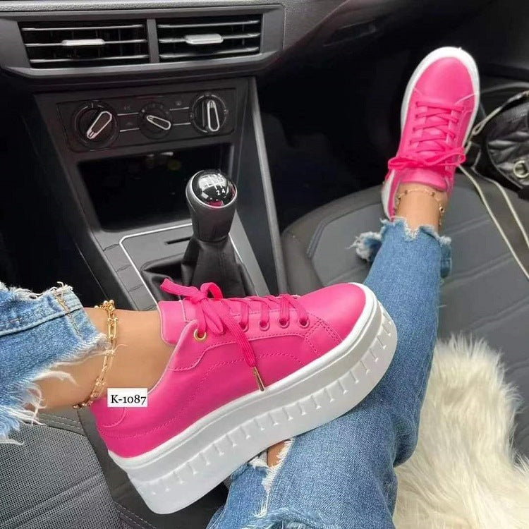 Chunky Heel  Lace-up Sneakers