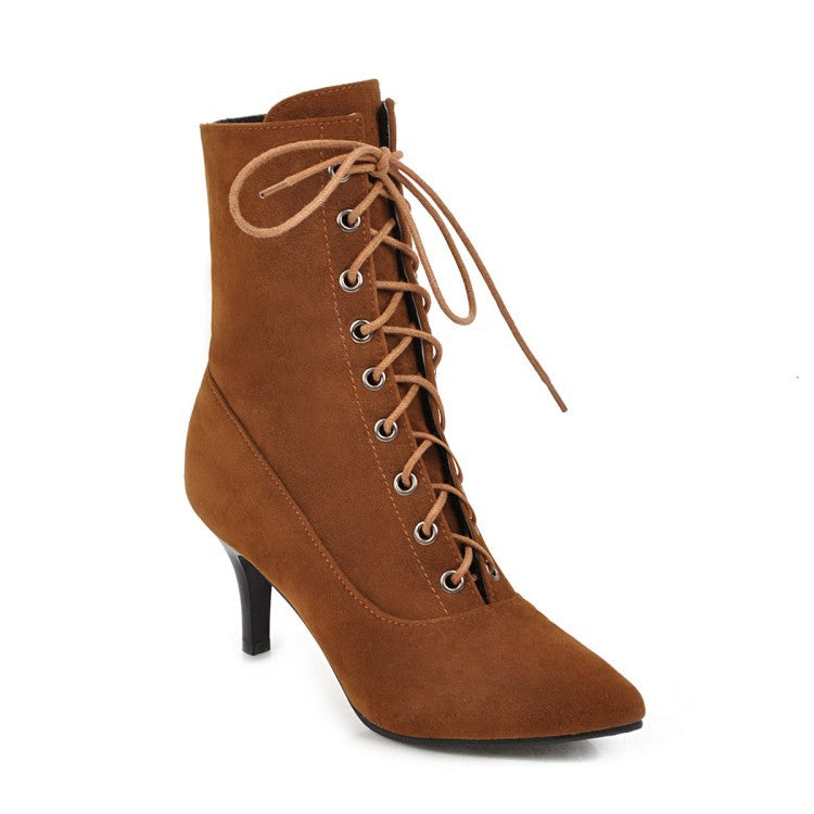 Pointed-Toe Stiletto Ankle Boots