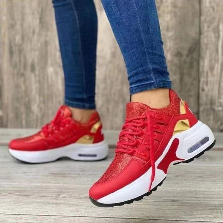 Wedge Running Sports Lace Up Sneakers