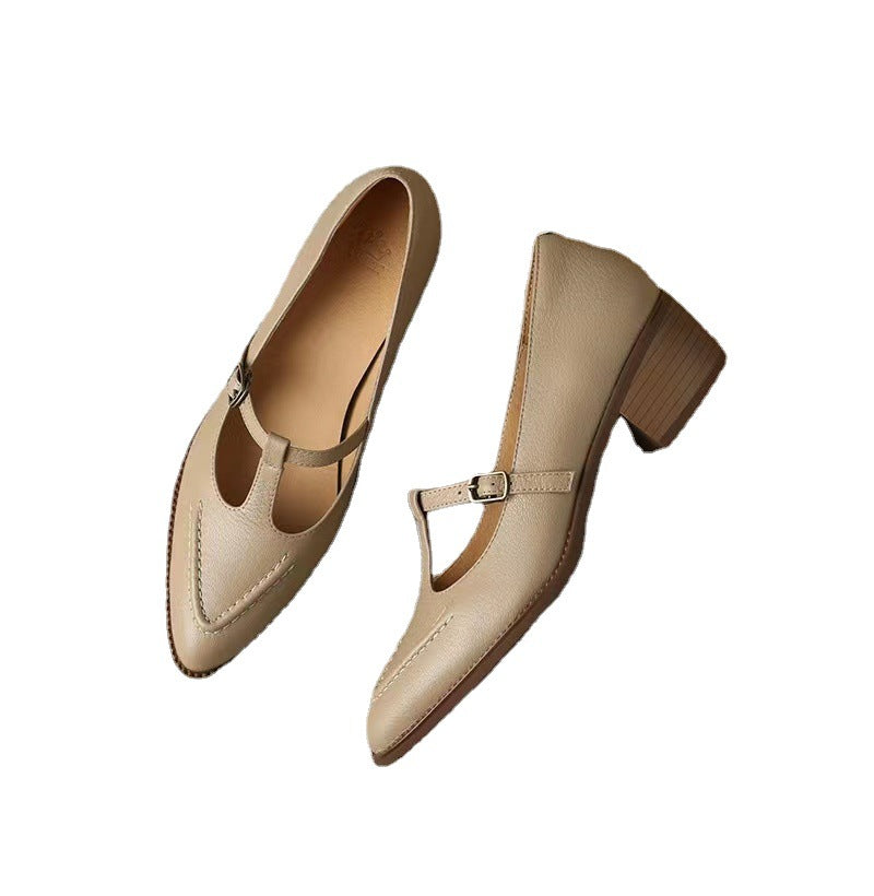 French Retro Pointed Toe Flats