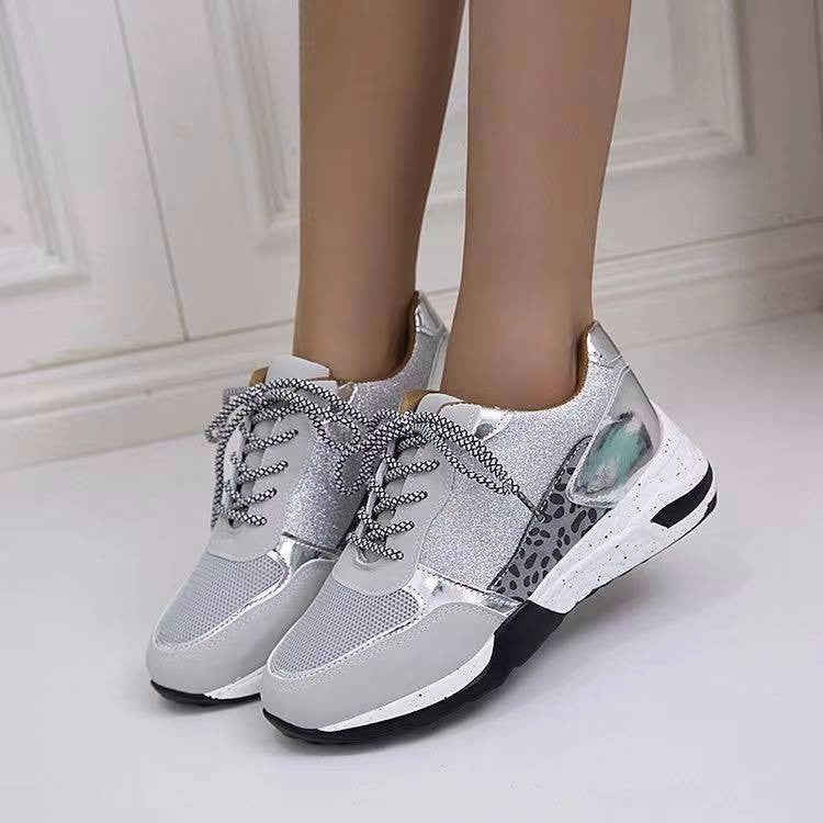 Lace Up Wedge Walking Sneakers