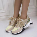 Lace Up Wedge Walking Sneakers