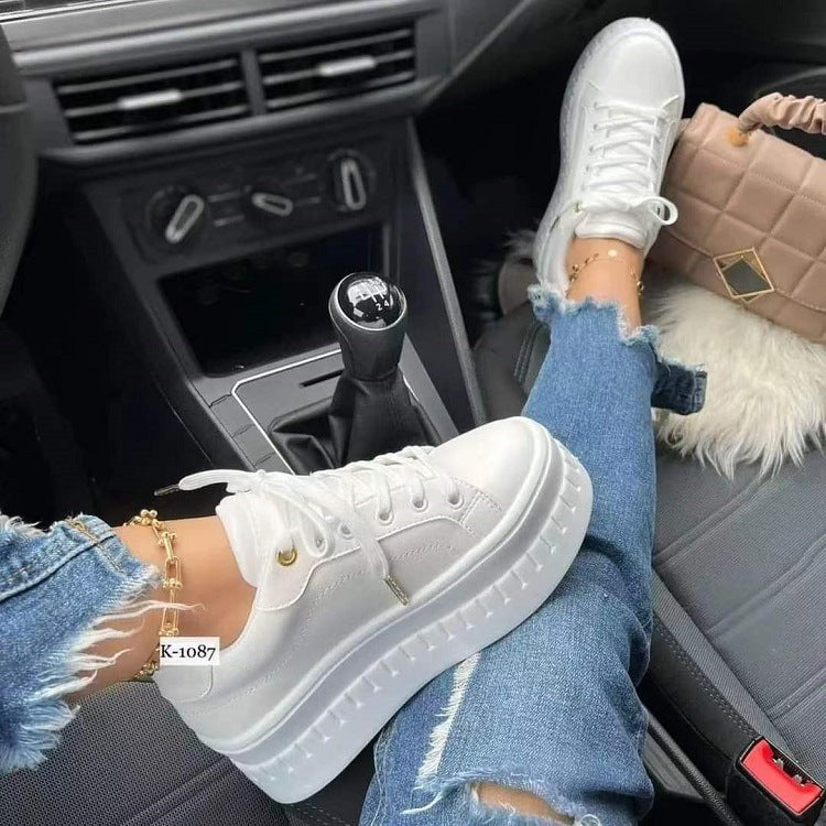Chunky Heel  Lace-up Sneakers
