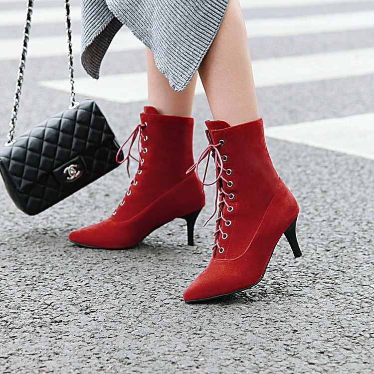 Pointed-Toe Stiletto Ankle Boots