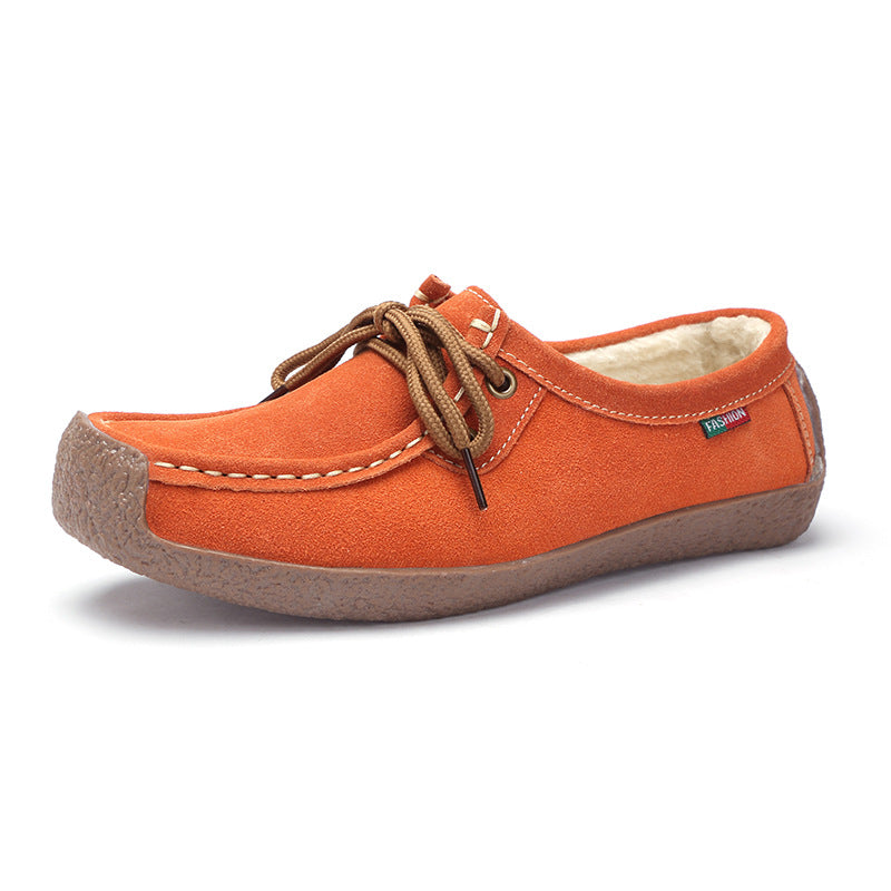 Frosted Lace-up Flat Sneakers