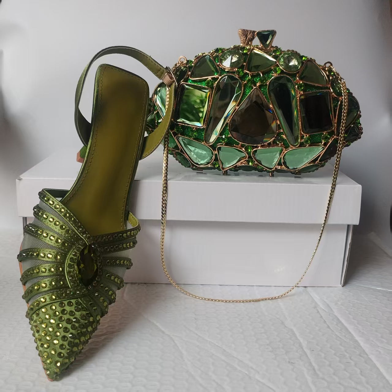 Crystal Rhinestone Pointed-Toe Flats