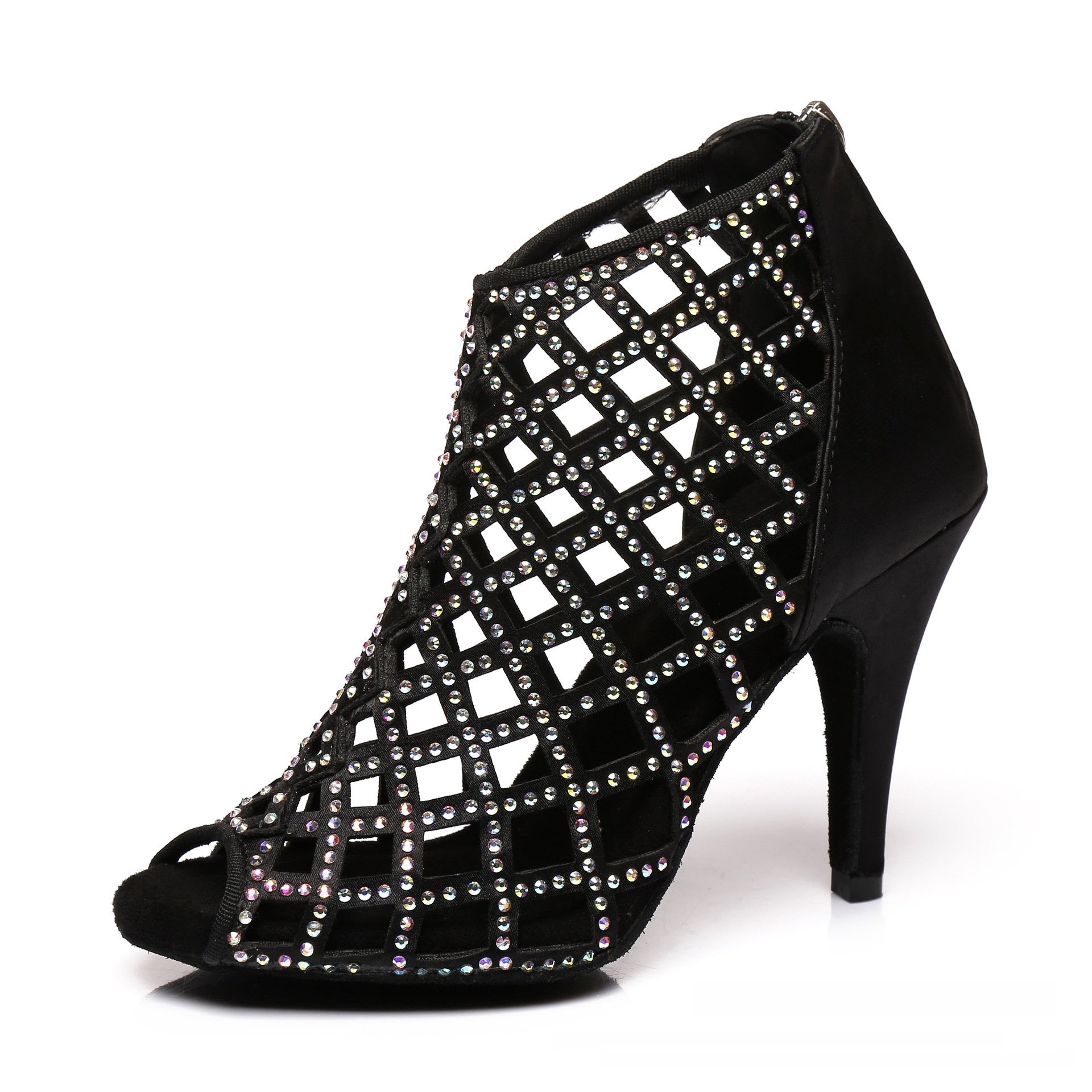 Black Satin High Heels