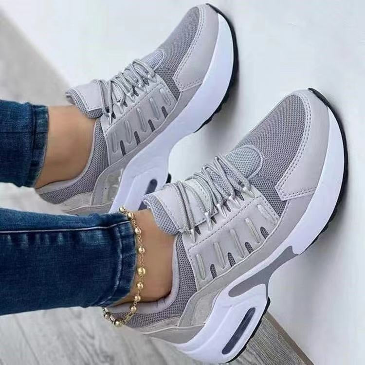 Wedge Running Sports Lace Up Sneakers